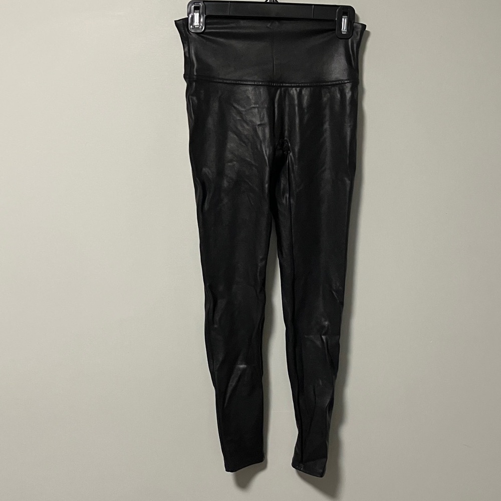 SPANX Black Faux Leather Leggings